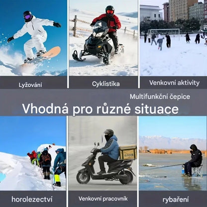 Multifunkční 3v1 čepice – šála, rouška a čepice v jednom, snadné nasazení během pár sekund, ideální pro zimu a ochranu před chladem❄️