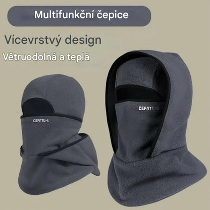Multifunkční 3v1 čepice – šála, rouška a čepice v jednom, snadné nasazení během pár sekund, ideální pro zimu a ochranu před chladem❄️