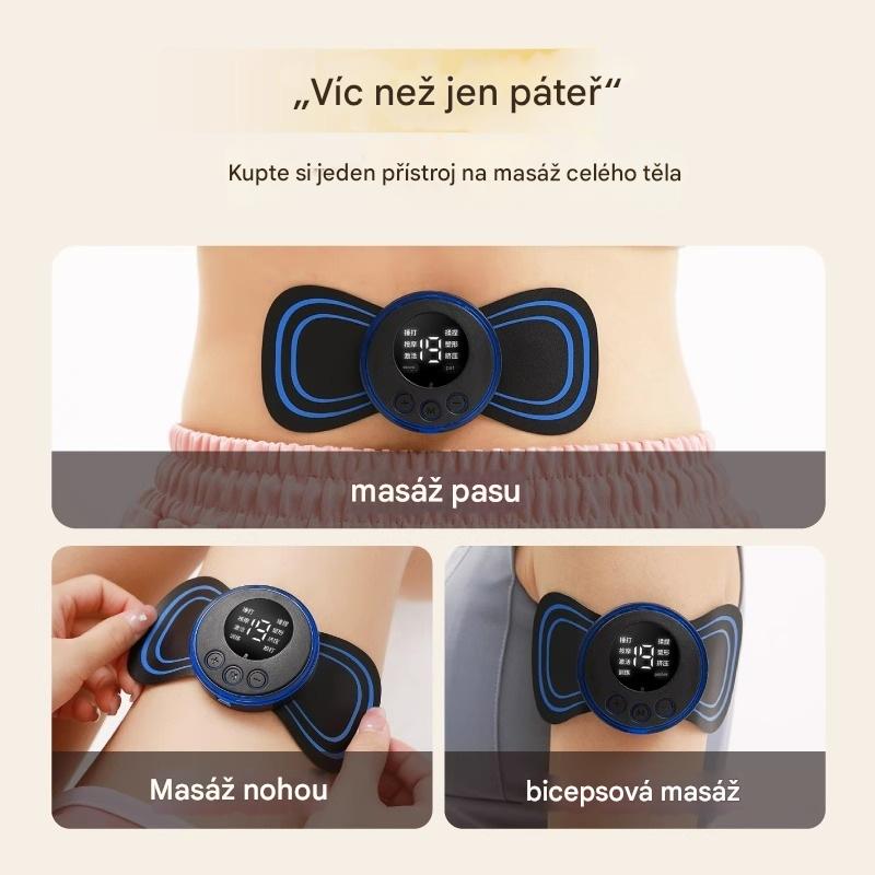 Přenosná pulzní masážní náplast｜Kompaktní masážní přístroj pro úlevu od únavy krční, bederní a zádové oblasti