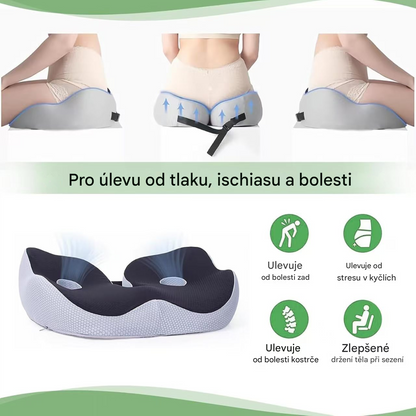 🪑 Ergonomický sedák pro kancelář – tvarování hýždí a úleva při dlouhém sezení