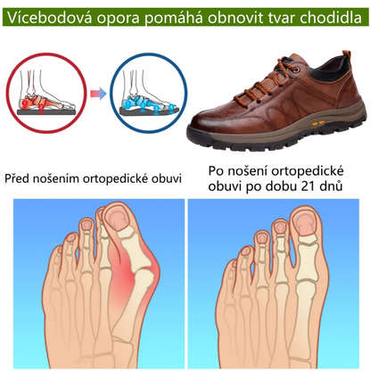 Pánské kožené boty pro seniory – měkké, pohodlné a neklouzavé pro každodenní chůzi