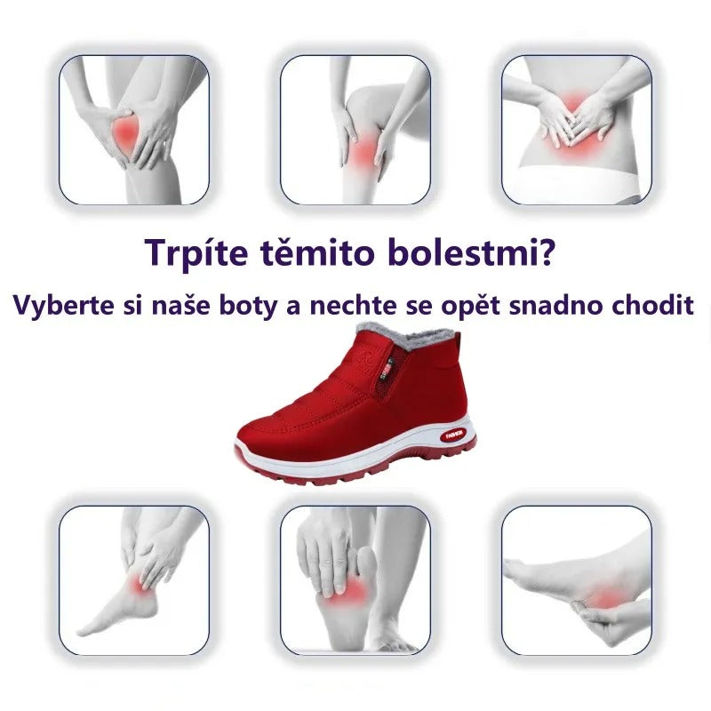 Zimní protiskluzové a zateplené boty pro muže i ženy se slabší rovnováhou – ulevují od tlaku na kolena